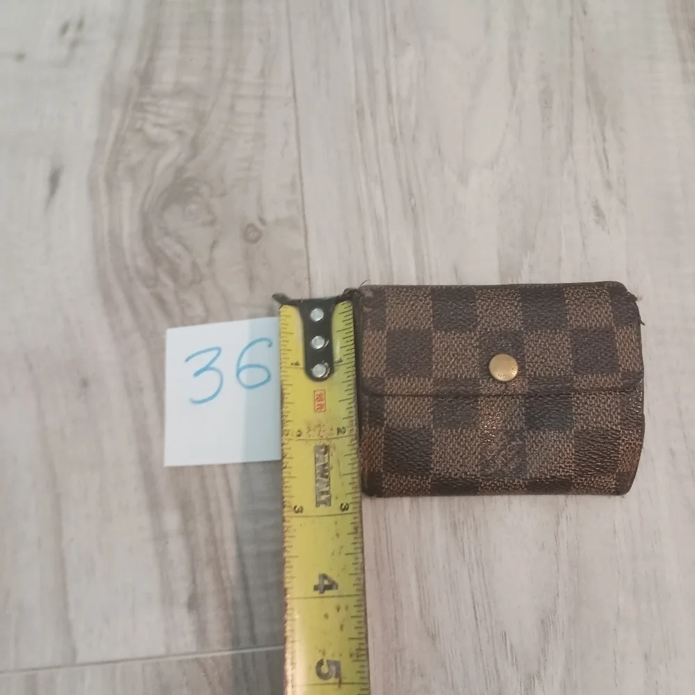LOUIS VUITTON Coin Case Ludlow Damier Ebene Brown PVC Mens